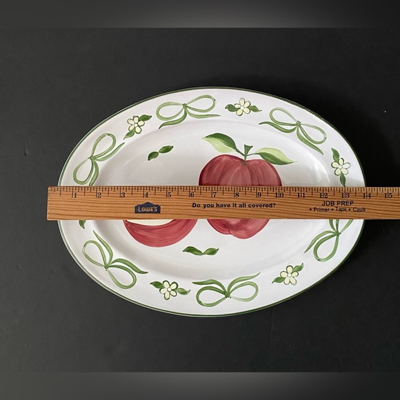 BLOCK Molde Portugal Barbara Eigen Apples Serving Oval Plate 14" x 10” - Picture 2 of 7